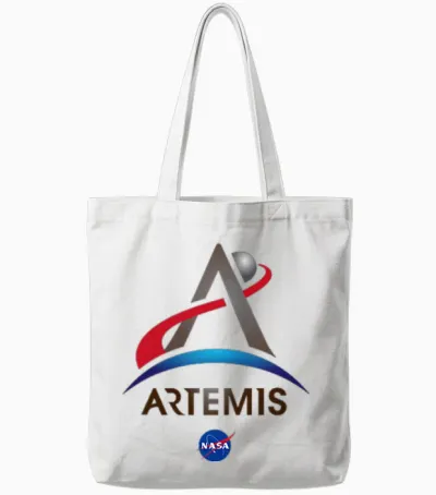 Nasa Artemis Mission Logo Tote Bags - White