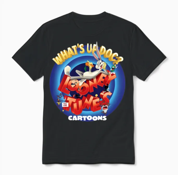 Looney Tunes Cartoons Unisex T-Shirt in Black