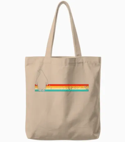 Penguin Retro Tote Bags - Natural