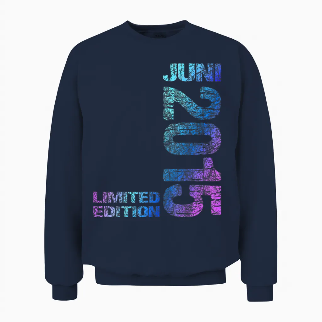 Juni 2015 Junge Mädchen 11. Geburtstag Limited Edition 11 Unisex Sweatshirt in Navy