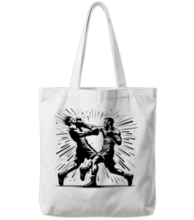 Retro Boxing Action the Decisive Punch Tote Bags - White
