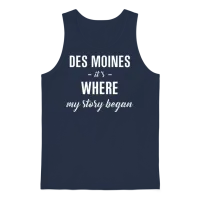 Des Moines It S Where My Story Began Cool Gift Unisex Tank Top - Navy – 1