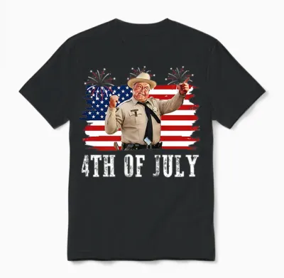 2 Sides Happy 4th of July to All You Sumbitches Patriotic Unisex T-Shirt - Black