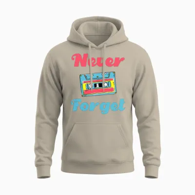 Never Forget Retro Vintage Unisex Hoodie - Sand