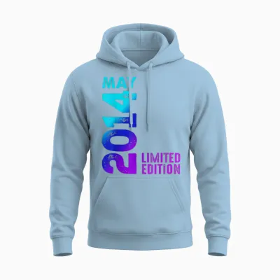 May 2014 Year 2014 Retro 2014 Limited Edition Vintage Unisex Hoodie - Light Blue