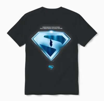 Superman (2025) Your Choices Shield T-Shirt, Black, S Unisex T-Shirt - Black