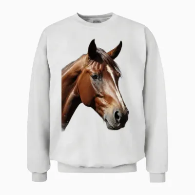 Horse Rise Unisex Sweatshirt - White