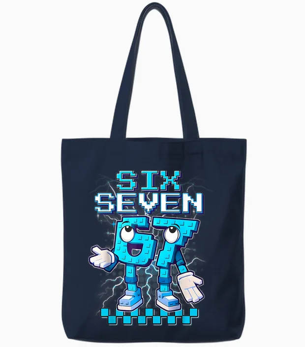 67 6 7 Six Seven Meme 6 7 Italian Brainrot 67 Gaming Für Jungen Tote Bags in Navy