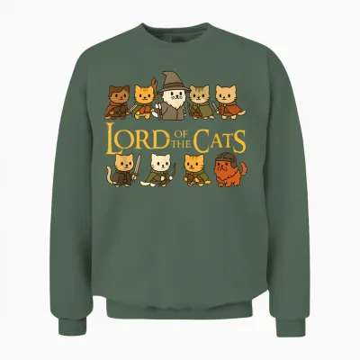 Lord of the Cats - Cat Lovers Unisex Sweatshirt - Military Green