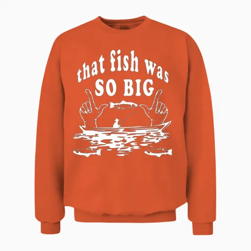 Funny Fish Unisex Sweatshirt in Orange