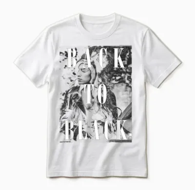 Amy Winehouse Back to Black Soul Music by Rock Off Unisex T-Shirt - White