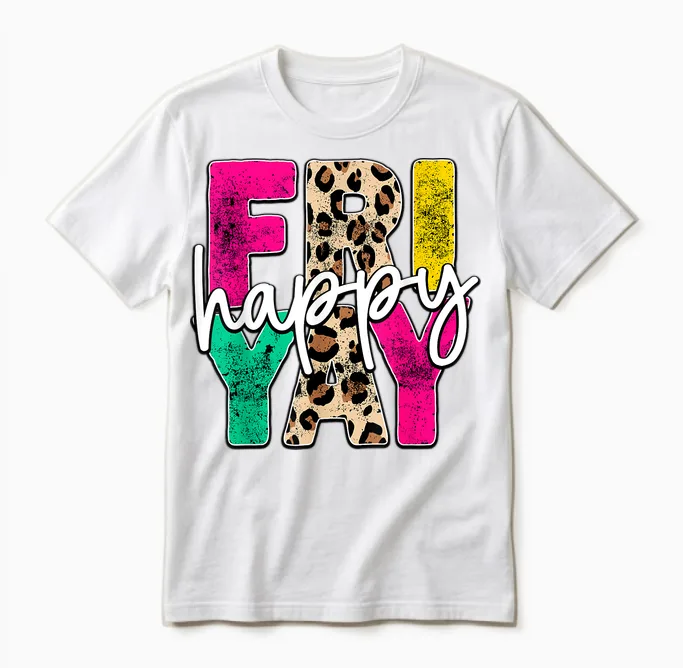 Happy Friyay Teacher Shirt Cute Teacher Fashion Fri-Yay Unisex T-Shirt in White