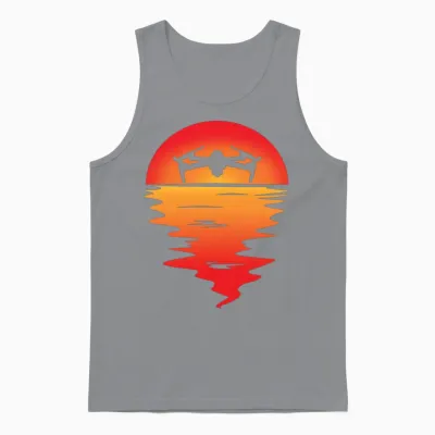 Drone Sunset Retro Unisex Tank Top - Sport Grey