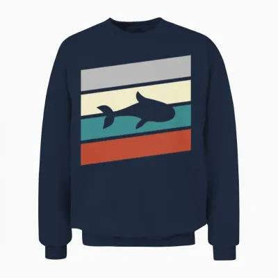 Fish Retro Unisex Sweatshirt - Navy
