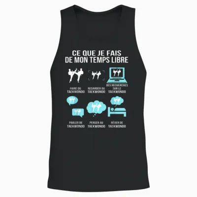 What I Do from My Free Time Taekwondo Humor Gift Unisex Tank Top - Black