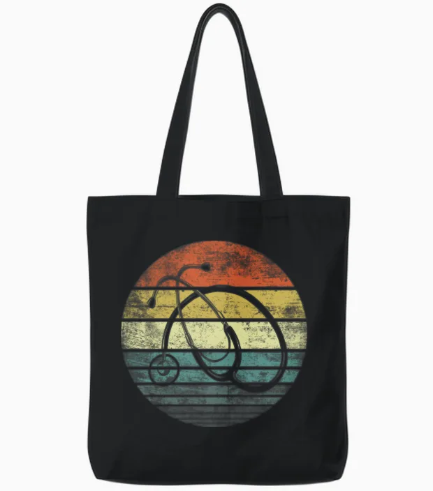 Funny Nurse Retro Vintage Nurses Tote Bags - Black