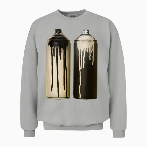 Spray Cans Paint Cans for Urban Graffiti Art T-Shirt, Black, S Unisex Sweatshirt - Ash
