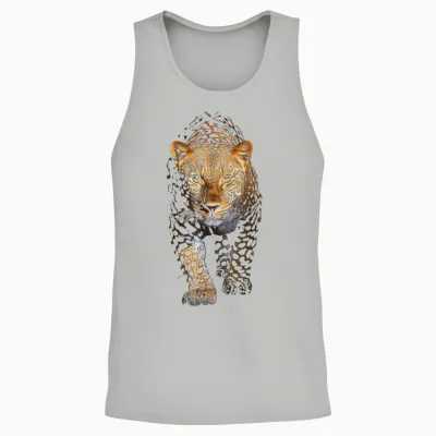 Leopard Portrait Animal Illustration Art Leopard Unisex Tank Top - Ash