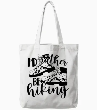 Rather Be Hiking Tote Bags - White