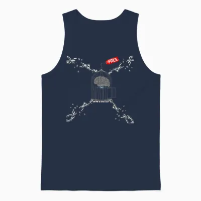 Brain Unisex Tank Top - Navy