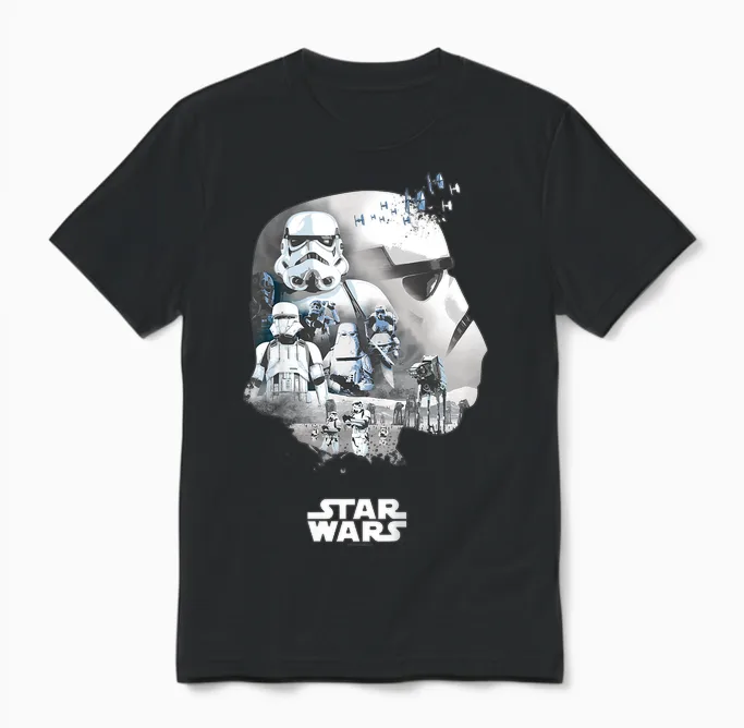 Kids Star Wars Stormtrooper Montage Unisex T-Shirt in Black