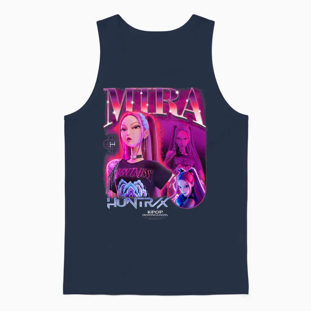 Kpop Demon Hunters Mira Bootleg Officially Licensed Unisex Tank Top in Navy