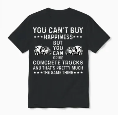 Concrete Truck Driver Unisex T-Shirt - Black