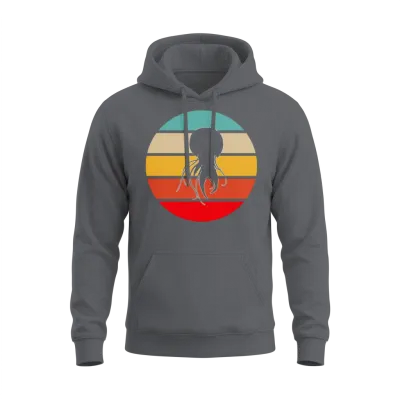 Jellyfish Retro Unisex Hoodie - Charcoal