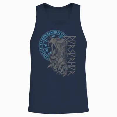 Berserker Bär Krieger Odin Runen Nordischer Kompass Wikinger Unisex Tank Top - Navy