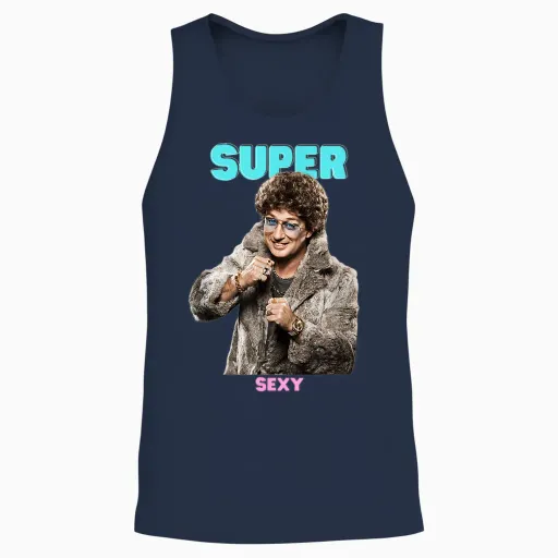 Atze Fur Super Sexy T-Shirt, Black Unisex Tank Top - Navy