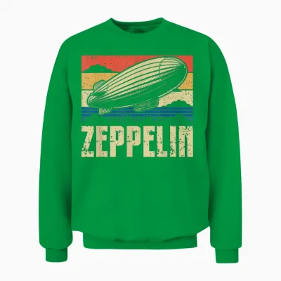 Zeppelin Vintage Sonnenuntergang Unisex Sweatshirt - Irish Green