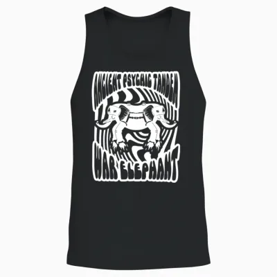 Ancient Psychic Tandem War Elephant Unisex Tank Top - Black