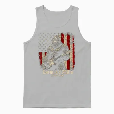 Bigfoot Sasquatch Playing Guitar 250 Years American Usa Unisex Tank Top - Ash