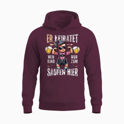 Junggesellenabschied Männer Jga T-Shirt Polterabend Poltern Unisex Hoodie - Maroon