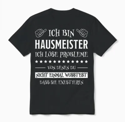 Hausmeister Funny Janitorial Unisex T-Shirt - Black