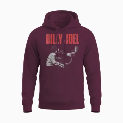 Billy Joel Live Official Unisex Hoodie - Maroon