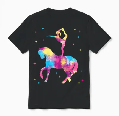 Voltigieren Volti Horse Girl's T-Shirt, Black Unisex T-Shirt - Black