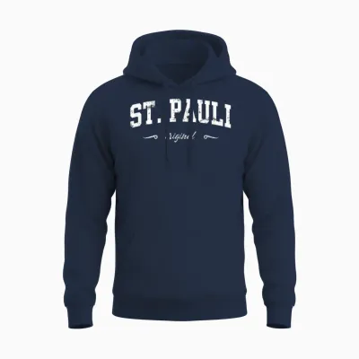 Hamburg St. Pauli College Design T-Shirt, Black Unisex Hoodie - Navy