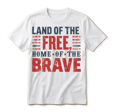 Land of the Free, Home of the Brave Unisex T-Shirt - White