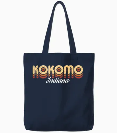 Retro Kokomo Indiana Tote Bags - Navy