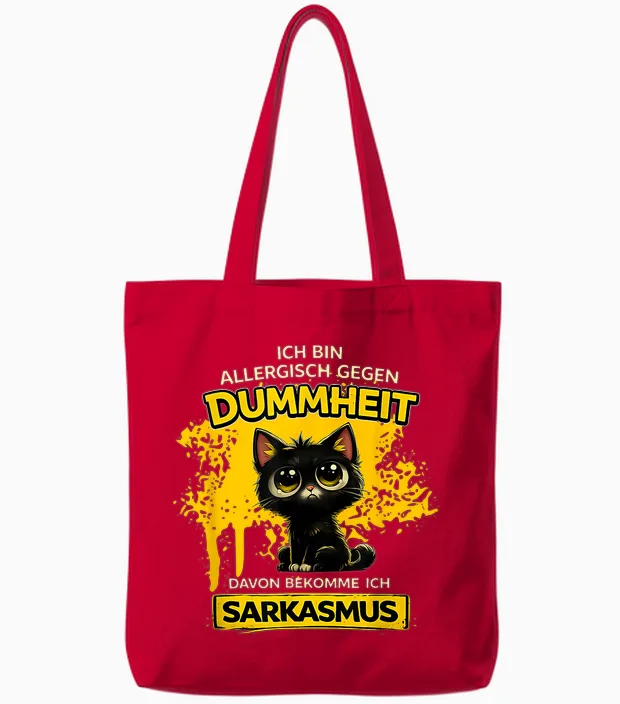 Ich Bin Allergisch Gegen Dummheit Davon Bekomme Tote Bags in Red