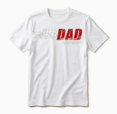 Dad Pit Crew Race Car Birthday Family Matching Pit Crew Unisex T-Shirt - White