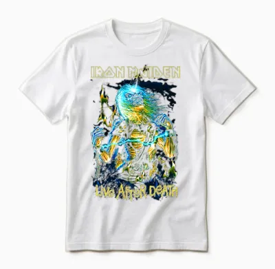 Iron Maiden Live After Death T-Shirt Haut De Gamme Unisex T-Shirt - White