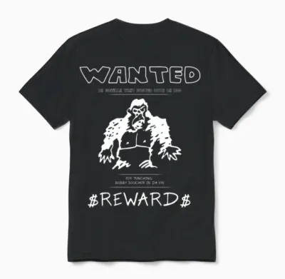 Wanted Gorilla - the Waterboy - Dark Unisex T-Shirt - Black