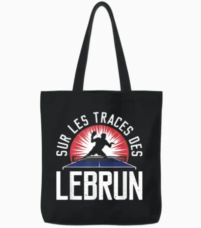 In the Footsteps of Lebrun Gift Table Tennis Ping-Pong Tote Bags - Black