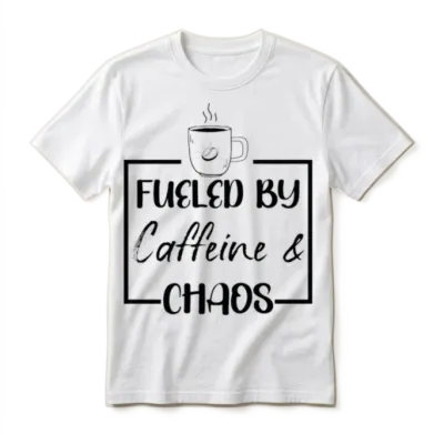 Fueled by Caffeine and Chaos Mother's Day Coffee Unisex T-Shirt - White