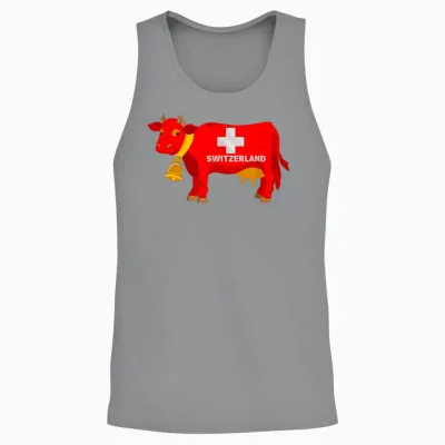 Swiss Flag Swiss Cow Swiss Alps Unisex Tank Top - Sport Grey