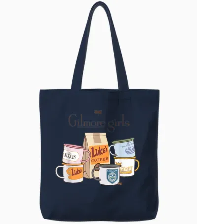 Gilmore Girls Coffee and Mugs with Logo Tv Show Tote Bags - Navy