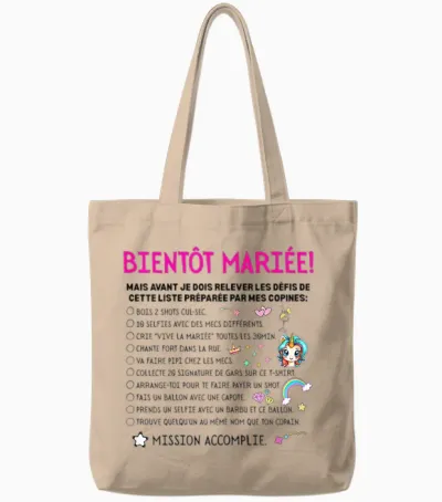 Evjf Liste Jeux Drôle Enterrement De Vie De Jeune Fille Tote Bags - Natural