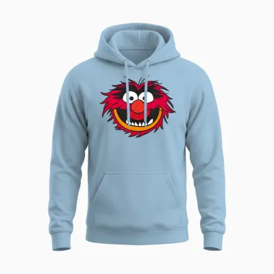 The Muppets Animal Head T-Shirt, Black Unisex Hoodie - Light Blue